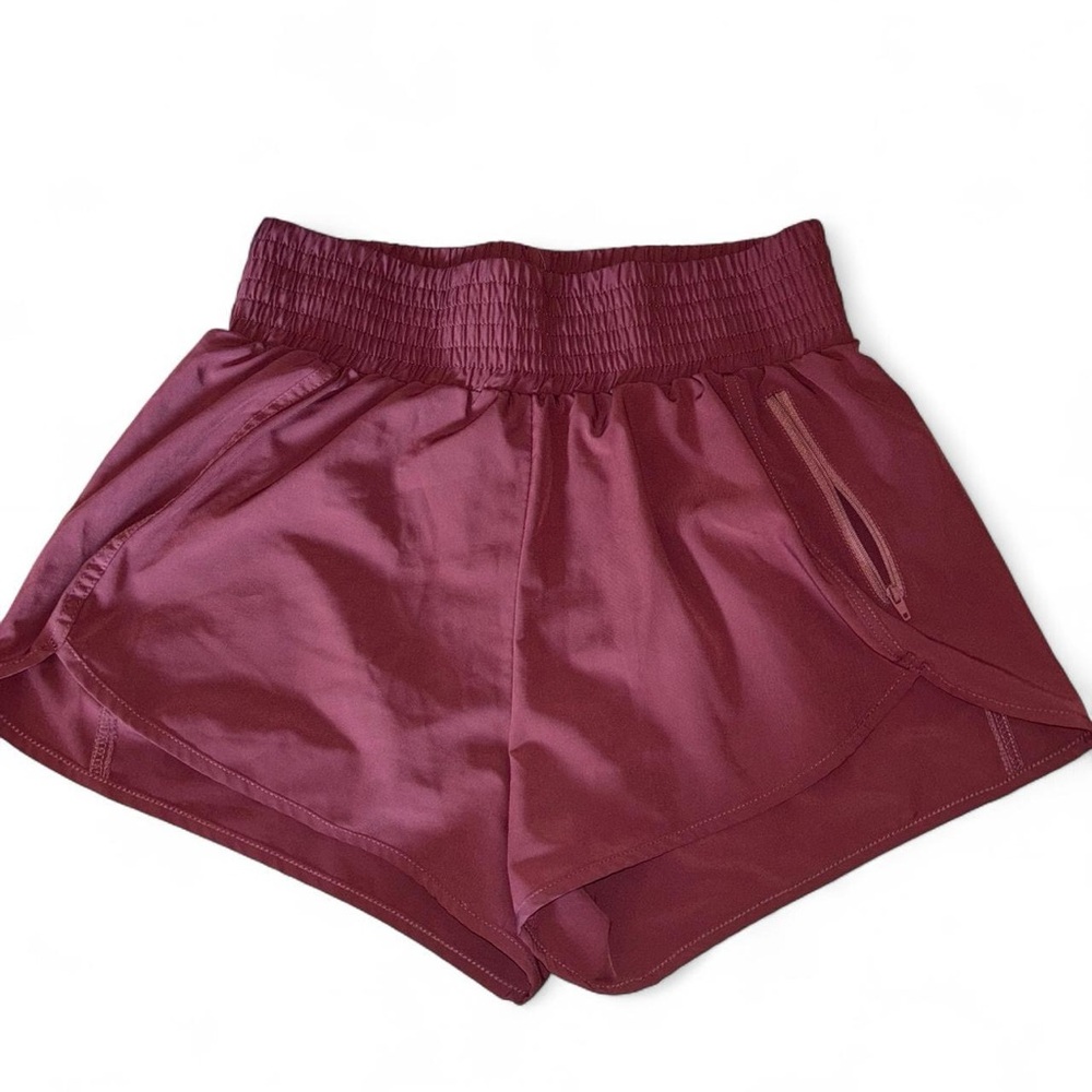 Pink and Purple Athletic Shorts Lightweight Elastic Waist